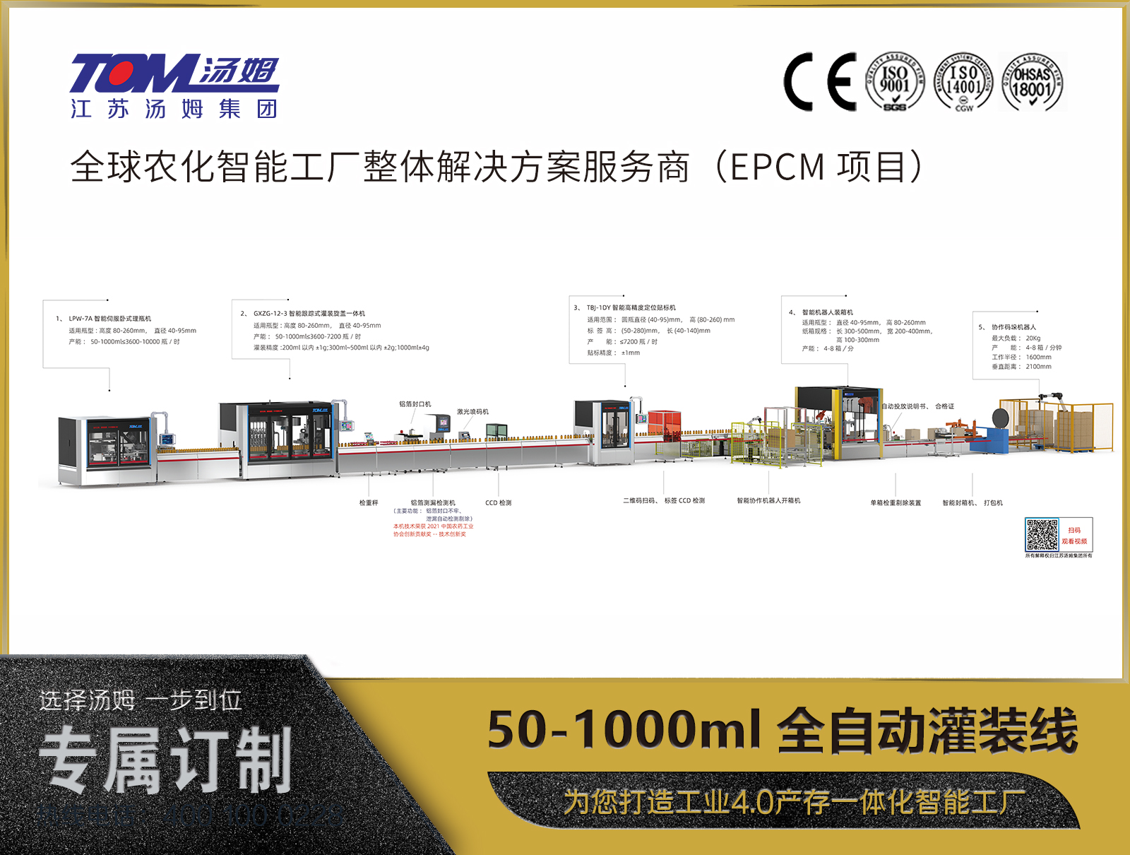 50-1000ml重型機(jī)組灌裝線（柔性化生產(chǎn)100ml≤7200瓶/時(shí)，1000ml≤3600瓶/時(shí)）